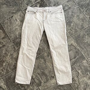 EILEEN FISHER Light Gray Contrast Stitching Slim Coastal Indie Casual Jeans